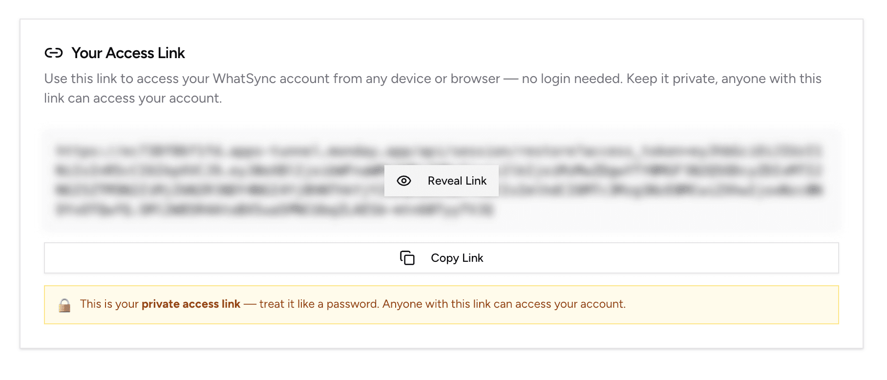 WhatSync access link guide