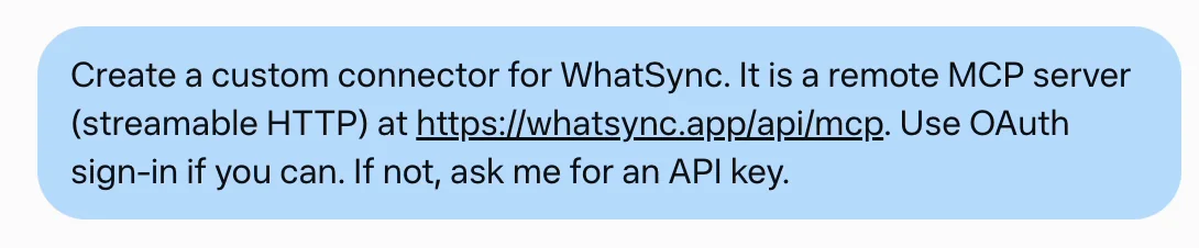 The connector message sent in a new Muse chat.